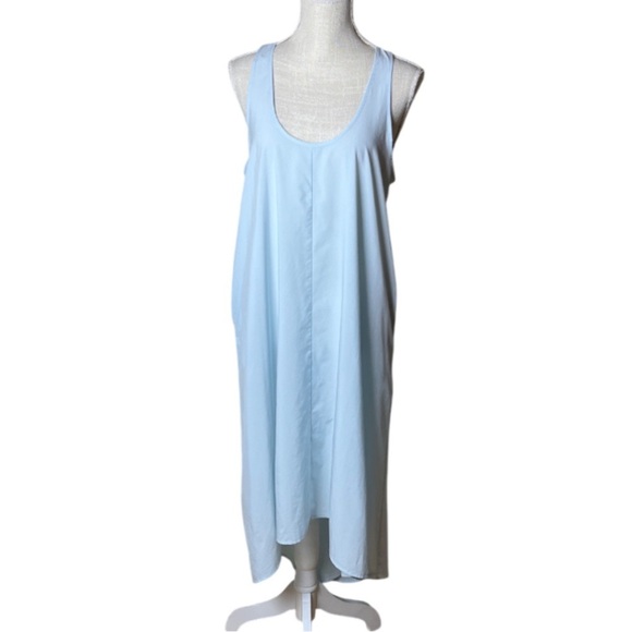 Athleta Breezeful Racerback Presidio Baby Blue Hi Lo Midi/Maxi Dress - M/P - Picture 2 of 9